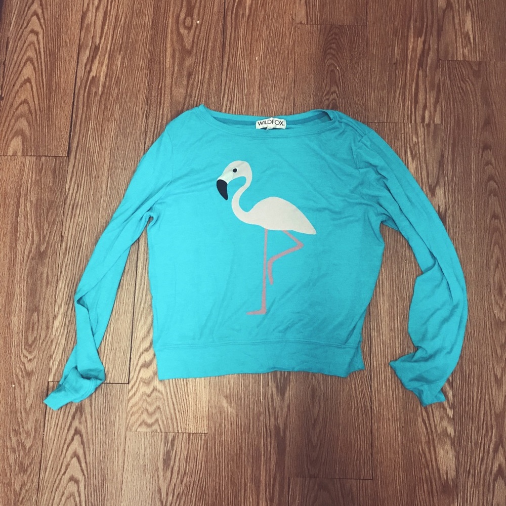 Wildfox lightweight flamingo sweatshirt